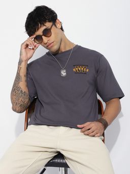 DILLINGER - Men Grey Oversized Short Sleeve Pocket Embroidery T-Shirt