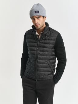 GANT - Men Black Mixed Media Jacket
