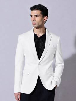 SHOWOFFFF - Men’s White Single-Breasted Blazer