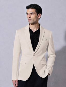 SHOWOFFFF - Men’s Beige Single-Breasted Blazer