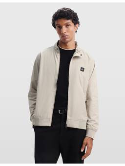Arrow Sports - Men's High Neck Wind Cheater Beige Jacket