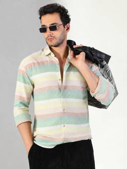 SHOWOFFFF - Multi-Color Cotton Stripes Shirt