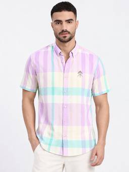 SHOWOFFFF - Lavender Cotton Checks Shirt