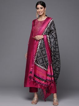 Varanga - Magenta Woven Gota Embellishment Kurta with Pant & Dupatta (Set of 3)