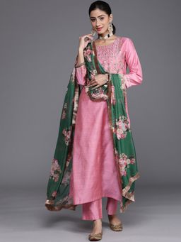 Varanga - Pink Sequins Embroidered Kurta with Pant & Dupatta (Set of 3)