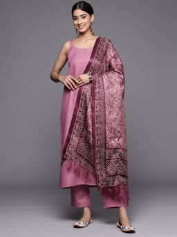 Varanga - Lavender Solid Kurta with Pant & Dupatta (Set of 3)