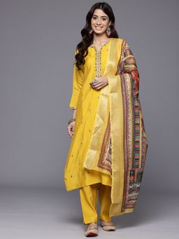 Varanga - Yellow Embroidered Kurta with Pant & Dupatta (Set of 3)