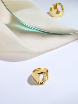 Mitali Jain - Gold Initial Ring-D