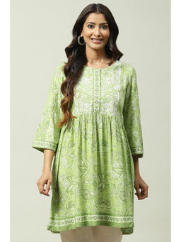 Biba - Green Flared Kurta