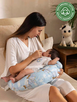 THE BABY TRUNK - 100% Egyptian Cotton Ele's Expedition Feeding Pillow (0-24 Months)