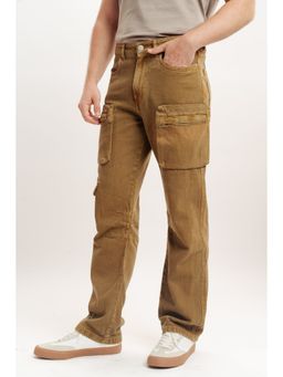 FREAKINS - Mens Brown Straight Jeans