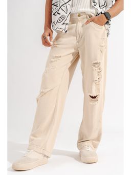 FREAKINS - Mens Straight Jeans With Distress