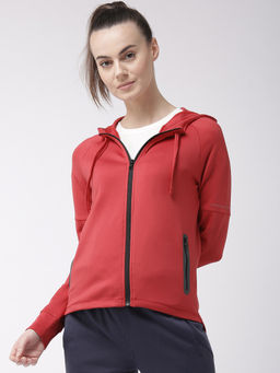 Alcis - Women Solid Red Hoody