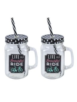 Voncasa - Mug with Straw Set of 2 (Each 450 Ml)