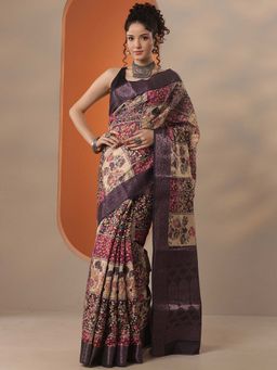 Libas - Women Multi-Color Silk Blend Saree with Unstitched Blouse