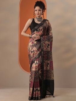 Libas - Women Multi-Color Chinon Saree with Unstitched Blouse