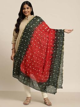 Varanga - Women Red Chiffon Dupatta