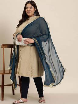Varanga - Women Teal Chiffon Dupatta