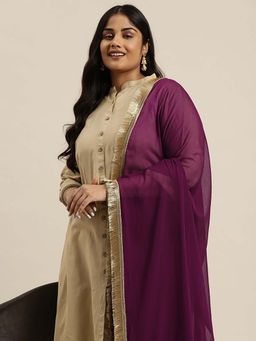 Varanga - Women Burgundy Chiffon Dupatta