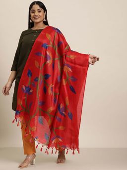 Varanga - Women Red Organza Dupatta