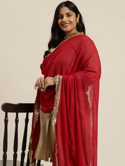 Varanga - Women Red Chiffon Dupatta