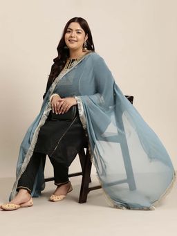 Varanga - Women Grey Net Dupatta