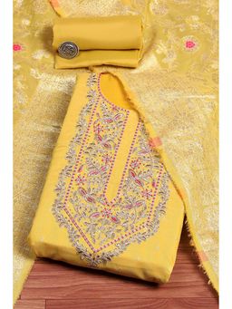 Biba - Women Yellow Tissue Kurta with Bottom Material and Dupatta