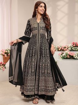 Libas Art - Black Embellished Kurta with Palazzo & Dupatta