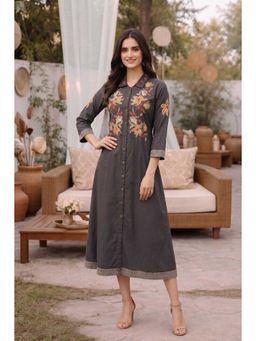 Autumnlane - Slopi Slate Emboidery Cotton Dress