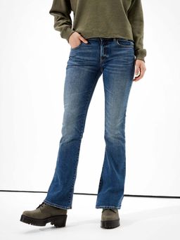 American Eagle - Women Blue Mid Rise Kick Boot Jeans