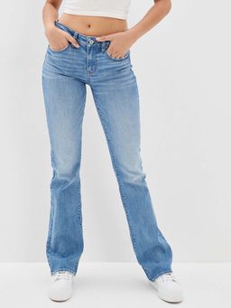 American Eagle - Women Blue Low Rise Kick Boot Jeans