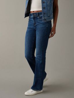 American Eagle - Women Blue Low Rise Kick Boot Jeans