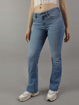 American Eagle - Women Blue Low Rise Kick Boot Jeans