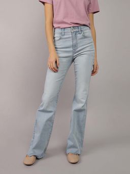 American Eagle - Women Blue Next Level Stretch Super High Rise Flare Jeans