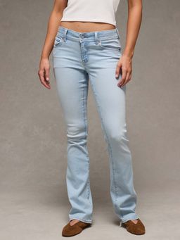 American Eagle - Women Blue Low Rise Kick Boot Jeans