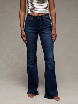 American Eagle - Women Navy Next Level Stretch Super High Rise Flare Jeans