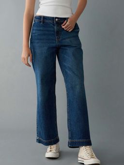 American Eagle - Women Blue High Rise Curvy StovePipe Jeans