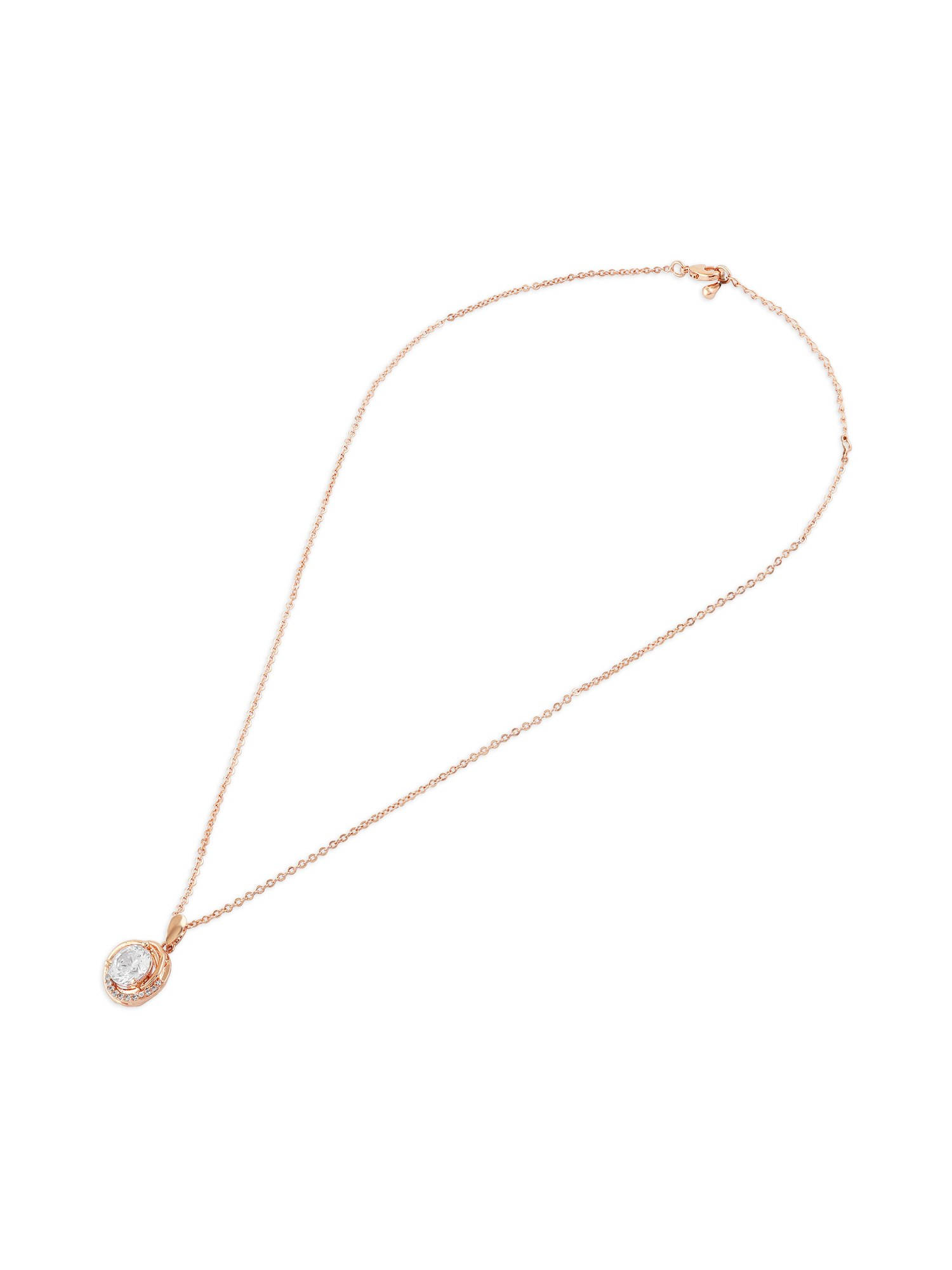 Buy Zaveri Pearls Rose Gold Tone Dazzling Cubic Zirconia Brass