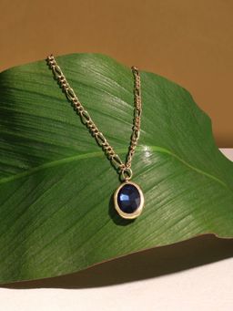 Zaveri Pearls - Blue Stone Embellished Contemporary Classy Pendant & Chain-ZPFK17204