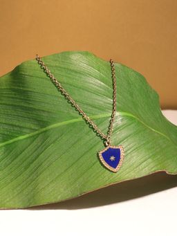 Zaveri Pearls - Blue Enamel Contemporary Classy Pendant & Chain-ZPFK17205