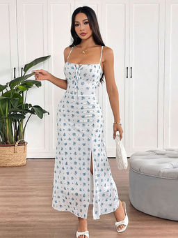 Outzidr - Multi Strappy Printed Maxi Dress