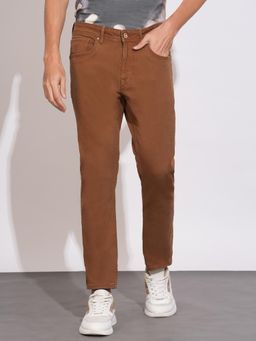 Being Human - Brown Slim Fit Cotton Blend Mens Denims