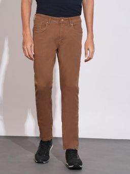 Being Human - Brown Skinny Fit Cotton Blend Mens Denims