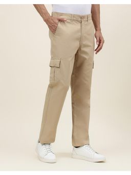 Fabindia - Khaki Cotton Straight Fit Cargo Pants