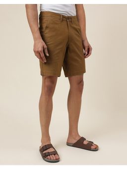 Fabindia - Brown Cotton Knee Length Regular Shorts