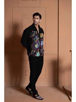 Shilpsutra - Black Rang Mahal Bomber Jacket