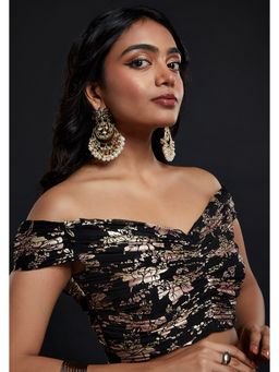 PHATAKAA - Black Vark Off Shoulder Blouse
