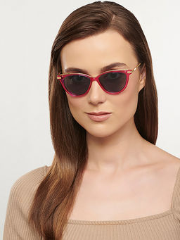 Vincent Chase - by Lenskart Gold Pink Full Rim Cat Eye Crystal Clear Vc S11176-C12 Polarized Sunglasses