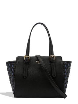 Eske - Nifa Leather Handbag, Black Cobalt & Blue Cosmos