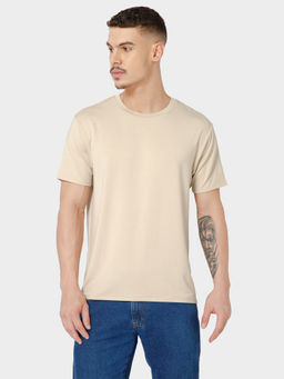 Bummer - Men Beige Soft Micro Modal Slim Fit T-Shirt